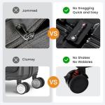 VentureVault 26 Inch Checked in Luggage with Aluminum Frame,PC Hard Shell Suitcase with Spinner Wheels and TSA Lock, Large Suitcase for Travel (Black)