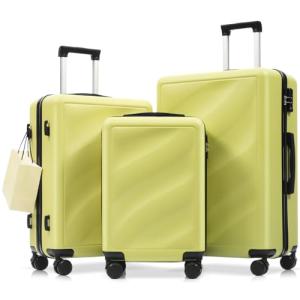 Merax Luggage Set 3 Piece, Lightweight Durable ABS Suitcases with Spinner Wheels and TSA Lock, Carry-on & Checked Travel Luggage