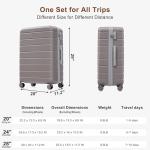 Merax 3 Piece ABS Hardshell Luggage Sets Spinner Wheel Suitcase TSA Lock Suit Case, Light Brown, 20/24/28 Inch