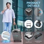 SIATELOO Zipperless Luggage - 20 Inch Airline Approved Carry On 22x14x9 in, 9H Scratch-Proof Hard shell PC with Aluminum Frame for Business travel Gray