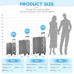 SIATELOO Zipperless Luggage - 20 Inch Airline Approved Carry On 22x14x9 in, 9H Scratch-Proof Hard shell PC with Aluminum Frame for Business travel Gray