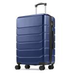 Sweetcrispy 20-Inch Navy Blue Hard Shell Carry-On Suitcase