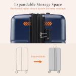 Sweetcrispy 20-Inch Navy Blue Hard Shell Carry-On Suitcase