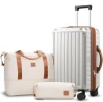 LUGGEX 3-Piece Expandable Carry-On Luggage Set