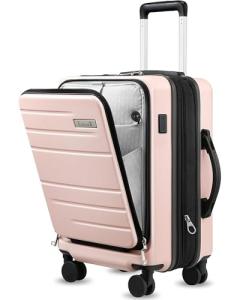 LUGGEX 20 Inch Expandable Carry On Suitcase - Pink