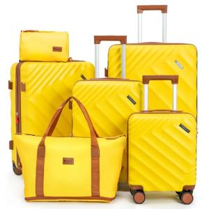 Expandable 6-Piece Luggage Set with Spinner Wheels