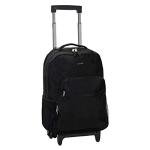 Rockland 17-Inch Black Rolling Backpack