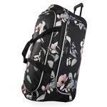 BEBE Black Floral 30" Rolling Duffel Bag