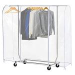 Clear Dustproof Garment Rack Cover with Zippers