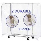 Clear Dustproof Garment Rack Cover with Zippers