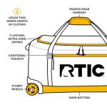 RTIC Rolling Duffle Bag with Wheels - Black
