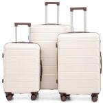 Merax 3-Piece Brown/Ivory Hardside Luggage Set