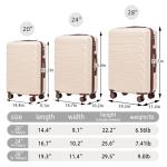 Merax 3-Piece Brown/Ivory Hardside Luggage Set
