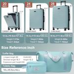 Merax 3-Piece Hardshell Luggage Set, Light Blue