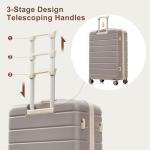 Merax 3 Piece Hardshell Luggage Set, Rosybrown