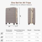 Merax 3 Piece Hardshell Luggage Set, Rosybrown