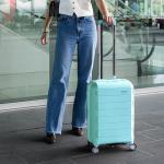 Traveler's Choice Pagosa Indestructible Hardshell Expandable Spinner Luggage, Baby Blue, 22-Inch Carry-on