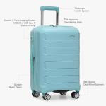 Traveler's Choice Pagosa Indestructible Hardshell Expandable Spinner Luggage, Baby Blue, 22-Inch Carry-on