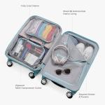 Traveler's Choice Pagosa Indestructible Hardshell Expandable Spinner Luggage, Baby Blue, 22-Inch Carry-on