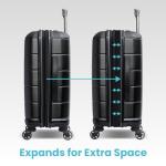 American Tourister Stratum 2.0 Expandable Hardside Luggage with Spinner Wheels, Jet Black, Carry-on