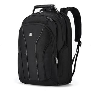 LEVEL8 Laptop Backpack, Work Backpack for Men Women, Travel Computer Bag for Business Fits 15.6" Laptop and Notebook - Black