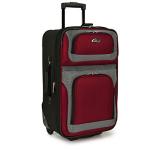 U.S. Traveler New Yorker Lightweight Softside Expandable Travel Rolling Luggage, Deep Red, 4-Piece Set (15/21/25/29)