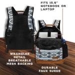 Wrangler Yellowstone Sturdy Backpack for Travel Classic Logo Water Resistant Casual Daypack for Travel with Padded Laptop Notebook Sleeve
