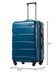 Coolife Expandable Caribbean Blue 28" Spinner Suitcase