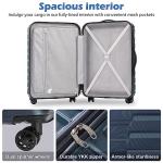 COOLIFE 3-Piece Expandable Suitcase Set - Teal