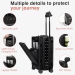 VentureVault 20" Zipperless Carry On Luggage - Black