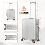 VentureVault Aluminum Carry-On Luggage with Spinner Wheels