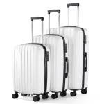 3-Piece Hardside Lightweight Luggage Set, White