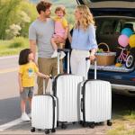 3-Piece Hardside Lightweight Luggage Set, White
