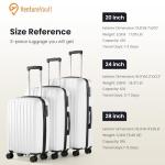 3-Piece Hardside Lightweight Luggage Set, White