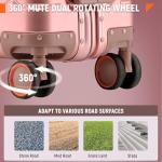 Pink Aluminum Carry-On Luggage with Spinner Wheels