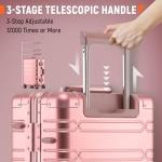 Pink Aluminum Carry-On Luggage with Spinner Wheels