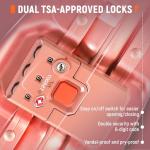 Pink Aluminum Carry-On Luggage with Spinner Wheels