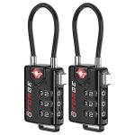 TSA Approved Black Cable Luggage Locks - 2 Pack