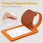 Travelambo 4 Pack Orange Leather Luggage Tags