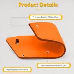 Travelambo 4 Pack Orange Leather Luggage Tags