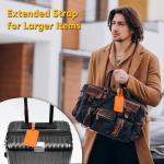 Travelambo 4 Pack Orange Leather Luggage Tags