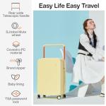 Mixi 20-Inch Carry-On Hard Shell Luggage - Yellow