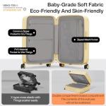 Mixi 20-Inch Carry-On Hard Shell Luggage - Yellow