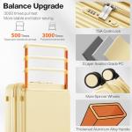 Mixi 20-Inch Carry-On Hard Shell Luggage - Yellow
