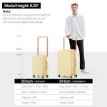 Mixi 20-Inch Carry-On Hard Shell Luggage - Yellow