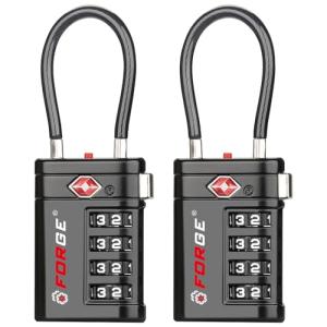 Forge TSA Approved 4-Digit Luggage Locks – Black