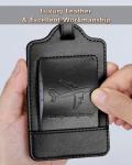 3 Pack Black PU Leather Luggage Tags