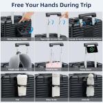 HanTrip 28 Inch Luggage Hard Shell Suitcases, Expandable Travel Checked Luggage 28 Inch, Large Check In Luggage with Spinner Wheels Cup Holder Charger Built in Lightweight Suitcase, Black