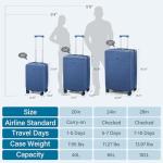 HanTrip 20-Inch Hard Shell Carry-On Suitcase