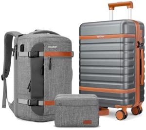 Velaybor 3-Piece Lightweight Spinner Luggage Set, Grey